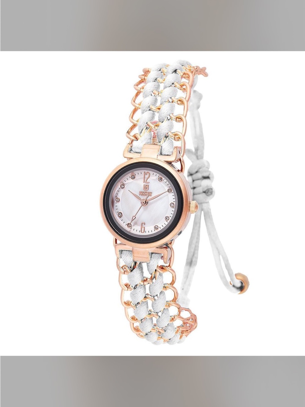 Invicta Montres Prestige watch NIB rose gold case braided white nylon band